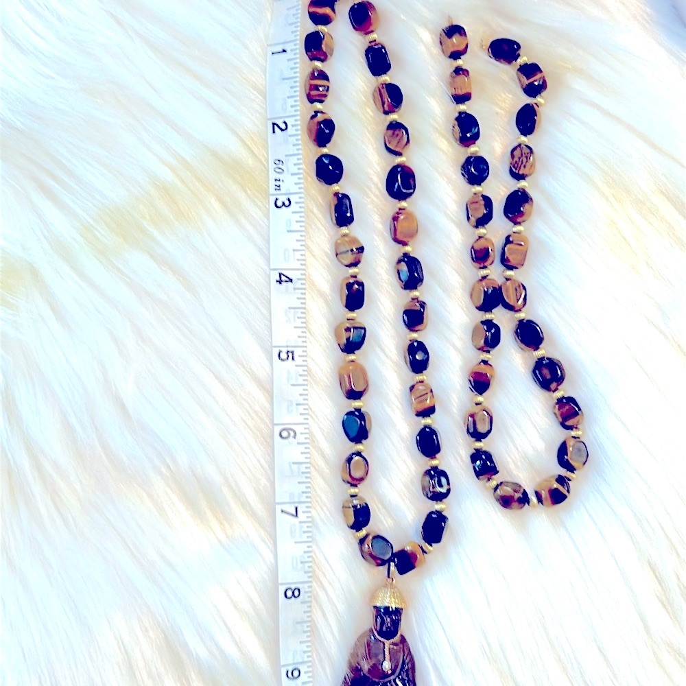 💎Diamond Buddha💎Tiger Eye 14k Necklace💎